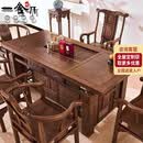 一舍红木家具非洲鸡翅木（学名：非洲崖豆木）实木茶桌椅组合 功夫喝茶桌 新中式茶几桌 办公一舍