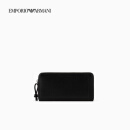 EMPORIO ARMANI/阿玛尼官方旗舰【妇女节礼物】新款男女同款牛皮革钱包25春季 80001-黑色