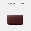 LEATHEROLOGY奥勒吉头层牛皮翻盖名片夹商务男女卡包收纳盒证件包卡套卡盒卡夹 波尔多红