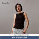 Calvin Klein【JENNIE同款】Jeans24春夏女性感ck大露背内搭针织背心J223282 BEH-太空黑 XS