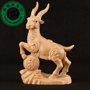 胖 东来同款桃木十二生肖摆件木雕木制品鼠牛虎兔龙蛇马羊猴鸡猪 羊大号 高20cm(13*7*20cm)