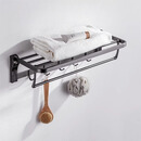 TURS德国枪灰色毛巾架不锈钢浴巾架卫生间置物架厕所浴室五金挂件套装 折叠浴巾架50cm