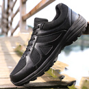 燃虎RANHU新式徒步鞋登山鞋男黑色训练鞋春秋超轻跑步鞋胶安检安保特训军训户外执勤鞋 布面 37码