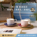 WEDGWOOD【首单省5%】金粉年华蓝配红咖啡杯碟午夜蓝鎏金红两杯两碟