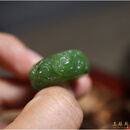 玉蘇周现货20.5号内径19&8.3克新疆和田籽料碧玉貔貅雕刻戒指