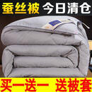 蚕丝被子冬天棉双人春秋被空调被单人学生宿舍加厚冬被 超柔贴身磨毛-高级灰 180x220cm6斤秋被送被套