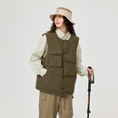 型曼冬季新款多口袋战术羽绒马甲男90白鸭绒蓬松不臃肿百搭保暖外套 绿色 2XL