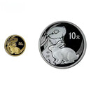 中国金币 2009年牛年—2020年鼠年十二生肖本色圆形金银币 2011年生肖兔本色金银币