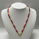 MHFDO18K黄金项链绳男挂绳转运珠吊坠挂绳高端挂脖绳玉佩翡翠毛 男款12节金5毫米60厘米 红