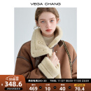 VEGA CHANG皮毛一体短外套女2023冬新款加绒机车风大衣oversize 焦糖棕 M