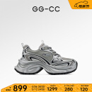 GG-CC【白鹿同款】闪耀银河2024年新款老爹鞋女厚底银色运动鞋G24U0273 银色 皮面 37