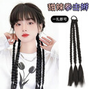 唐妮假发辫子甜酷个性手工鱼骨辫自然麻花辫化纤脏辫假马尾女 拳击辫【1条装】-自然黑 长发 45cm
