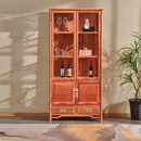 正冠红木家具缅甸花梨（学名：大果紫檀）酒柜新中式客厅酒架全实木红酒储物多层摆件玻璃展示柜子 70长单个【三层酒柜】