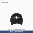 Calvin Klein Jeans男女同款简约刺绣字母纯棉ck休闲百搭圆顶弯檐棒球帽HX0263 001-太空黑 OS