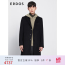ERDOS【商场同款】冬季商务舒适中长款男毛呢大衣 黑 175/96A/L