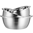 美厨（maxcook）不锈钢盆三件套 加大加厚调料盆和面盆洗菜盆味斗套装 MCWS-3