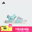 adidas ADILETTE SANDAL魔术贴休闲凉鞋女小童阿迪达斯官方轻运动 浅蓝/亮粉/奇迹石英色 30.5码