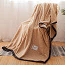 细彩小毛毯被子加厚办公室空调午睡午休小毯子珊瑚绒法兰绒毯盖毯 卡其驼-单层 75X100厘米