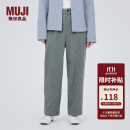 无印良品（MUJI）女式 弹力起毛 抽褶裤 休闲西裤长裤子春秋款 BE1P0C3A 灰色 M(160/66A)