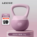 乐系（lexi）软壶铃女健身家用练臀软式壶铃运动力量训练提壶哑铃 5公斤木槿紫