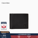 Calvin KleinJeans男士真皮复古商务ck牛皮零钱证件卡包钱包节日礼物HP2043 001-黑色
