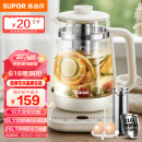 苏泊尔（SUPOR）1.8L大容量养生壶 煮茶器煮茶壶 316L不锈钢电水壶 保温花茶壶烧水壶 玻璃面板带滤网 SW-18YJ38