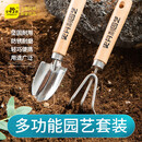 史丹利不锈钢花铲小铲子挖土耙子园艺工具种菜种花养花松土赶海专用套装 小号不锈钢铲子+耙子套装