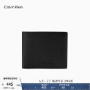 Calvin Klein Jeans男士真皮商务简约多卡位压纹ck牛皮卡包票夹节日礼物HP1815 001-黑色 OS