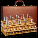 VETROAMANO中式金箔白酒杯高档酒杯分酒器套装礼盒10壶10杯小酒杯一口烈酒杯 金山10壶10杯+梯形架+红皮箱