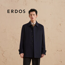 ERDOS 时尚休闲宽松保暖外套男毛呢大衣 黑 XL 180/100A