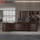 东业家具 新中式班台老板桌乌金木办公桌总裁桌 2000*950*760mm
