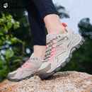 JACK WOKEKNSN狼爪云登山鞋女夏季户外防水防滑耐磨透气山地徒步鞋轻便运动鞋男 米白/粉色  女款【偏小一码】 39