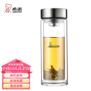 希诺抗菌玻璃杯双层商务办公车载水杯男高档泡茶杯子XN-9303 360mL