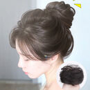 唐妮真发发圈可爱丸子头假发女盘发假发圈古风假发包发饰蓬松懒人发包 全真发升级版【直发圈】自然色