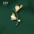 Jay 玉兰花和田玉胸针胸花母亲节生日礼物送长辈妈妈婆婆