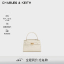 CHARLES&KEITH鳄鱼纹凯莉包手提斜挎包婚包包女包生日礼物CK2-50270880-1 Ivory象牙色 S