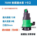 耐腐蚀化工泵耐酸碱泵塑料泵潜水泵220V小型海水泵防腐泵工业 750W不带浮球(耐腐蚀)