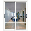 厨房推拉门客厅阳台门中空门钢化玻璃移门隔断吊滑门铝合金门定做 16极窄推拉门