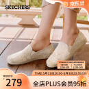 斯凯奇（Skechers）春夏款女渔夫鞋新中式蕾丝平底鞋时尚通勤浅口单鞋113025-NAT