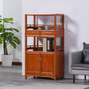 贡艺名居红木家具缅甸花梨(学名：大果紫檀)小书架 实木茶水柜置物架多层收纳柜新中式 68*36*126