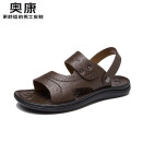 奥康（Aokang）凉鞋沙滩鞋男鞋舒适休闲露趾透气两穿简约 棕色42码父亲节礼物