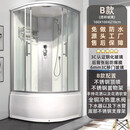 五阆机械(可上门安装)整体淋浴房一体式家用浴室高盆封闭式沐浴房干湿分离 加厚 B款100×100 砂银/雅黑边框 砂银边框