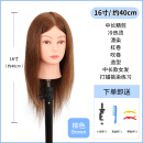 名发轩美发头模全真发公仔头理发店学徒练习剪发模特头可烫染造型假人头 新款A16寸 棕色系 40cm 【中长发】 落地大支架