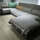 四季通用全防滑u型沙发垫全套贵妃左右不分方向通用沙发垫靠背巾 优芙棉 灰色 三件套【坐垫】