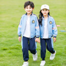 毽子飞飞（Jianzifeifei）小学生校服春秋装棒球服套装运动服幼儿园园服定制儿童班服三件套 蓝色6611款-三件套上衣+短袖+长裤 150 建议身高135-145厘米左右