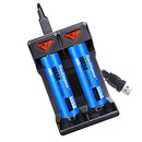 doublepow18650锂电池充电套装强光手电用3.7V电池批发18650 电池 UK21+1860-5550mwh*2尖头