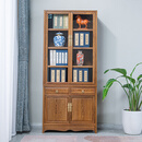 寻古红木家具非洲鸡翅木（学名：非洲崖豆木）带门书柜实木书房书橱明式茶酒柜书架储物柜置物柜 单个：长75*宽35*高193cm