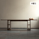 木墨（mumo）清简长工作台 原木樱桃木现代简约书房桌子茶桌会客桌 樱桃木 260x80xH75cm