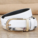 GOLF高尔夫皮带白色男士英伦针扣青年休闲裤带女士高尔夫腰带 白色（3.4CM宽）金扣 105cm