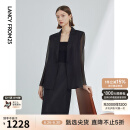 朗姿复古法式设计感小众气质高级感外套女2024年夏季新款休闲西装 黑色 M